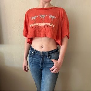 Wildfox California Palm Tree Cropped Tee